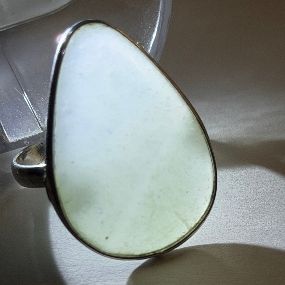 New Aventurine Elegant Green Quartz 925 Sterling Silver Tear Drop Artisan Ring - Picture 10 of 12